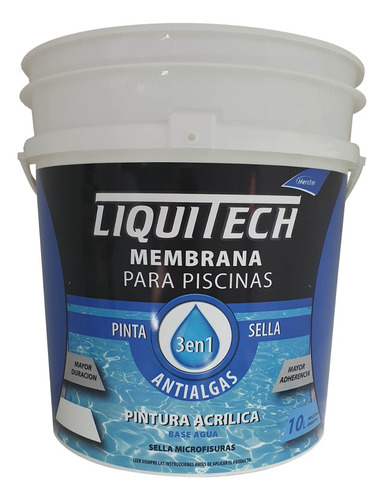 Pintura Para Piscinas Cemento 3 En 1 -  Liquitech 20 Litros