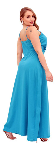 Vestido Longo Alça Soltinho Algodão Moda Verão Moda Feminina