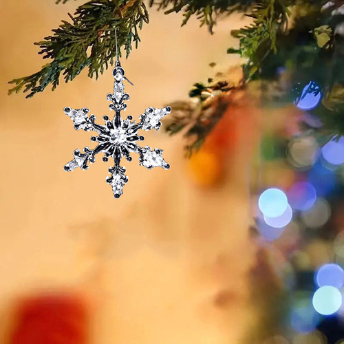 Colgante Navideño Con Forma De Copos De Nieve, Transparente,