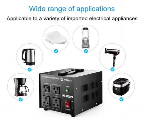 Transformador Convertidor De Tensión Anbull 3000w Step Up/do