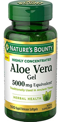 Nature's Bounty Aloe Vera Gel 5000 Mg, 100 Cápsulas Blandas