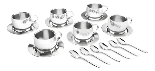 Jogo Em Aço Inox Para Chá Cappuccino 18 Peças Tramontina