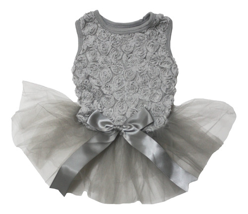 Petitebella - Vestido Floral Para Perro, Tutú De Tul (gris,