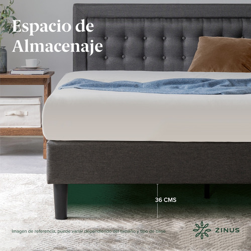 Zinus Dachelle | Base De Cama Queen Con Cabecera Y Tapiz