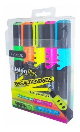 Marcatextos Resaltador Azor Vision Plus 5 Colores