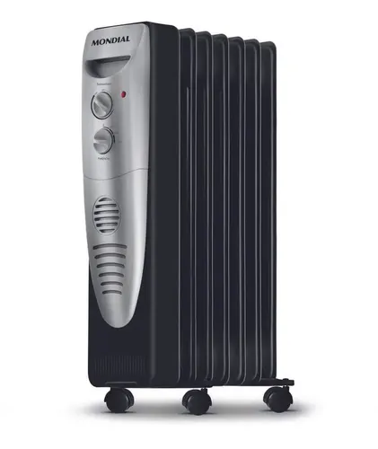 Aquecedor a Óleo Mondial Preto/Prata 1500W A-06