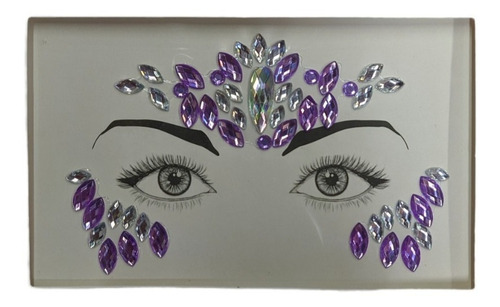Imagen 1 de 2 de Strass Gemas Cristales Glitter Autoadhesivas Cara Halloween