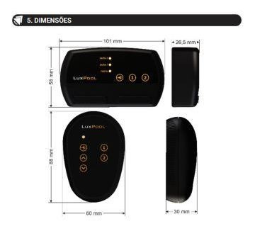 Kit 6 Led 9w P Piscina + Comando Rgb 2 Saídas Auxiliares