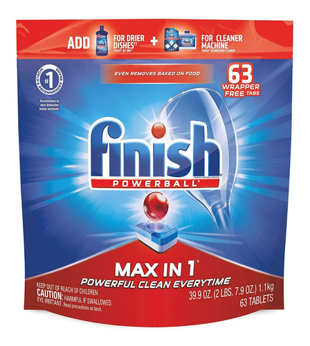 Detergente Lavavajillas Lavaloza Finish Power 63 Capsulas