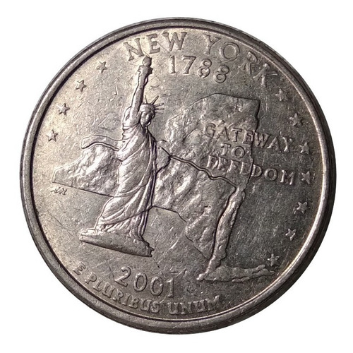 Moneda 1/4 Dolar 2001 Estado De Nueva York Ceca Philadelphia