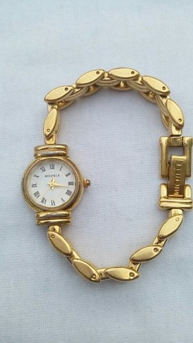 Reloj Michele Tipo Joya Dama Acero Baño Oro Modelo 72-144-rv