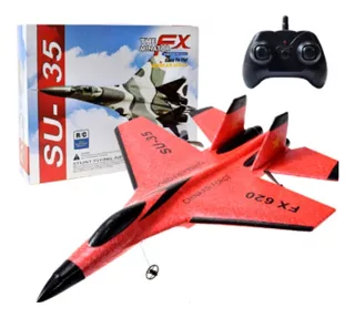 Avião Controle Remoto Flexível Resistent Fx620 Vermelho