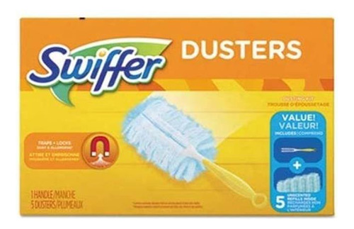 Plumero Swiffer Starter Kit, 6-en La Manija Y 5 Paños En Una