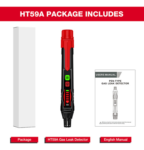 Detector De Gas Habotest Ht59a Lp Natural Gasolina Alta Cali