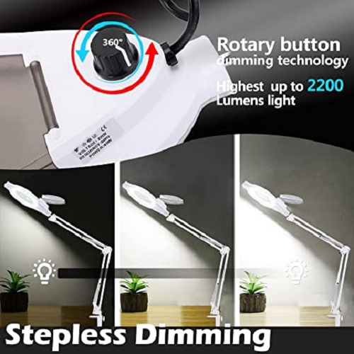 Lampara De Mesa Con Lupa Y Luz Led Regulable De Manualidades