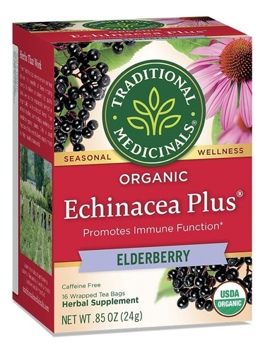 Té Orgánico Echinacea Plus Sauco 16 Sobres Equinacea Se