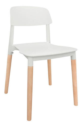 Sillas Milan Escandinava Nórdico Premium Apilables Color de la estructura de la silla Blanco Color del asiento Blanco negro