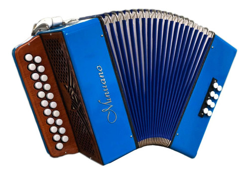 Acordeon 8 Baixos 8/21 Azul (gaita De Botão) Minuano