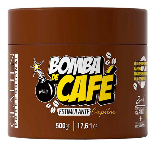 Máscara Cresce Cabelo Glatten Bomba De Café 500g