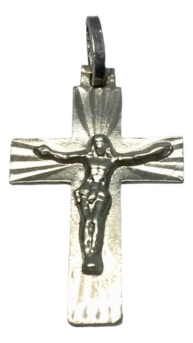 Cruz Con Cristo Iluminado En Plata 900