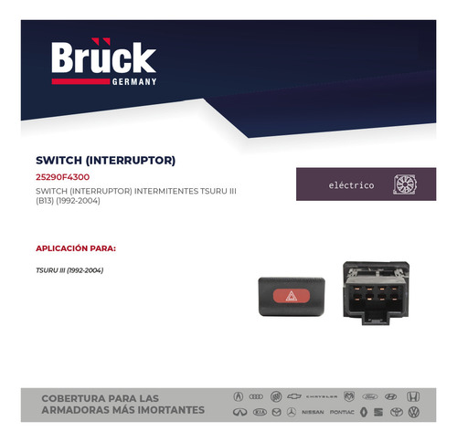 Switch Boton Intermitentes Tsuru 3 Iii 92 - 00 01 02 03 04