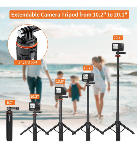 Vrig 201 Mini Trípode Extensible Para Cámara De Acción, De