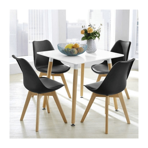 Imagen 3 de 4 de Silla de comedor Garden Life Tulip, estructura color negro, 4 unidades