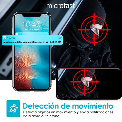 Imagen 9 de 10 de Mini Cámara Ip Wifi Domo App Vigilancia 2mpx Movimiento 360º