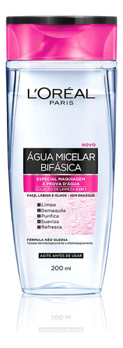 Água Micelar L'Oréal Paris Bifásica Limpeza Facial 200ml