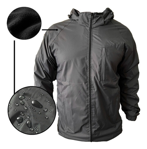 Chaqueta Corta Viento Hombre Forro Micropolar Impermeable 