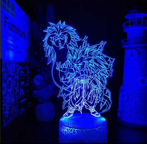 Lámpara 3d Con Base Iluminada Led De Dragón Ball Z/gt/super