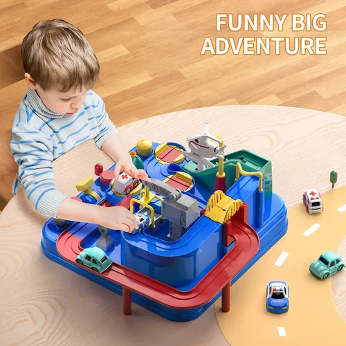 TEMI - Juguete para niños con pista de carreras para 3, 4, 5, 6 y 7 años -  Juguetes de aventura de rescate de autos para niños de 3 años, juguetes de