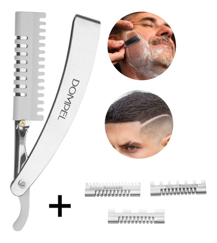 Navalha Profissional Retrátil Desfiar E Reduzir Cabelo Inox