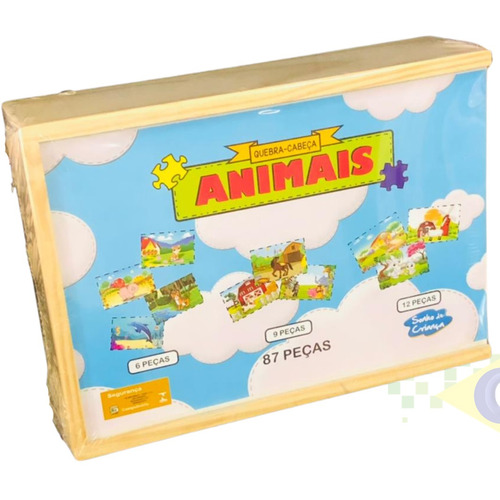 Brinquedos Educativos - Quebra Cabeça De Animais 10 Peças