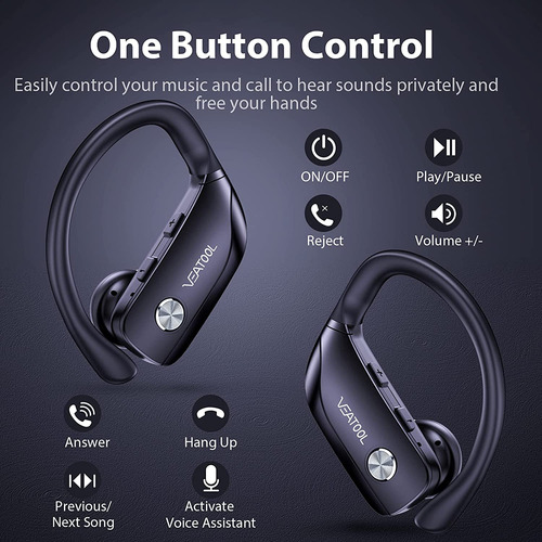Audífonos Deportivos Inalambricos Con Bluetooth | Negro