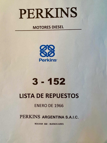 Manual De Repuestos Motor Perkins 3.152