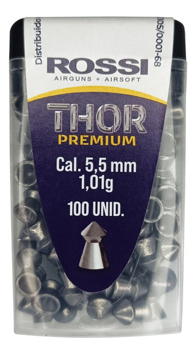 Chumbinho Rossi Thor Premium 5,5mm 1,01g Pontudo P/ Precisão