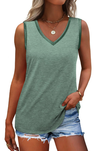 Camiseta Casual De Verano Sin Mangas Para Mujer, Color Liso