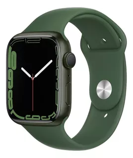 Apple Watch Series 7 (GPS, 45mm) - Caja de aluminio color verde - Correa deportiva verde trébol