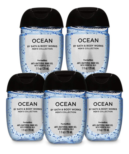 Set 5 Gel Antibacterial Ocean Hombre Bath & Body Work Amyglo