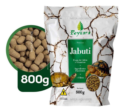 Poytara Premium Jabuti Ração Especial Tartarugas 800g