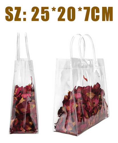 Bolsa De Regalo De Pvc Transparente Con Asa, 10 Piezas
