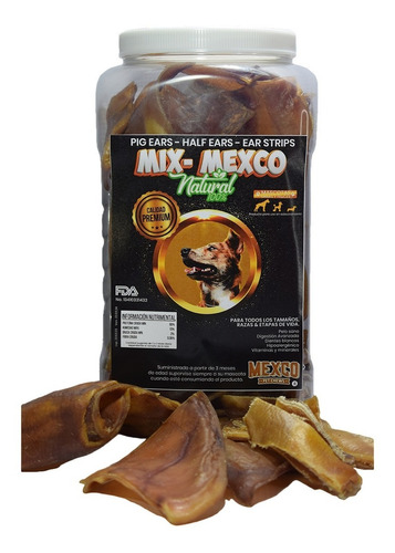Mexco Pet Chews, Mix Pig Ears, Vitral 560 Gr 100% Natural