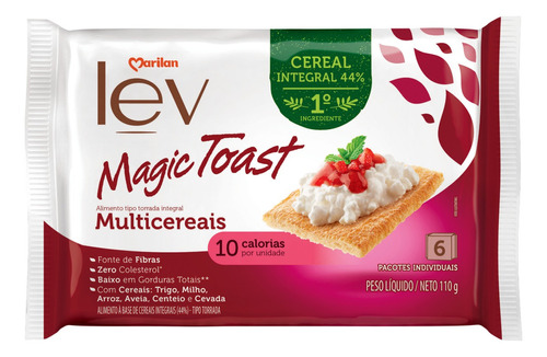 Torrada Lev Magic Toast Multicereais Marilan 110g