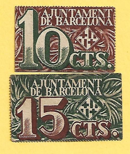 España Billetes Locales. 1937. Guerra Civil. Barcelona.