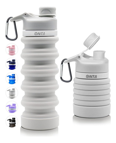 Botella De Agua Plegable De Silicona Sin Bpa De 20 Oz V...