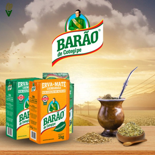 Yerba Mate Barão - Erva Mate Tipo Uruguay - 1kg - Brasil
