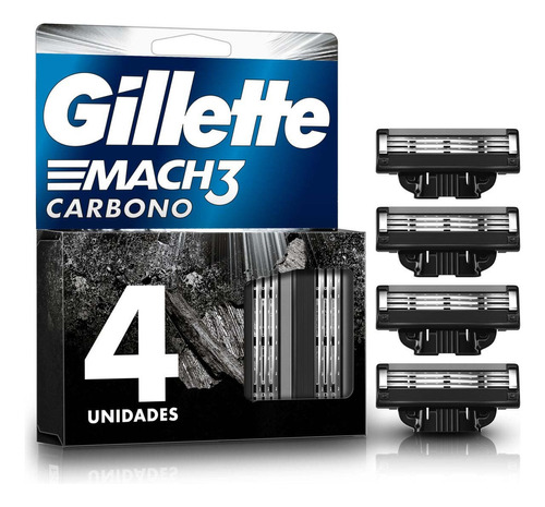 Cartucho De Rastrillo Gillette Mach3 Carbono 8 Uds Total