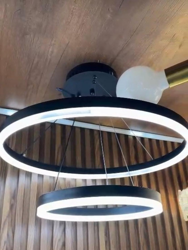 Lampara De Techo Colgante Moderna Aros Dobles Comedor Hall