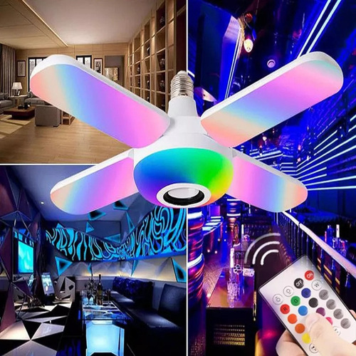 New.. Ventilador De Lámpara De Techo Musical Bluetooth